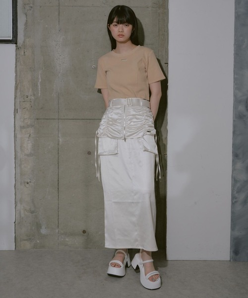 RAY CASSIN(レイカズン)の「コンパクトピグメントダメージT(Tシャツ/カットソー・レディース・ベージュ/ブラック/ブルー/ホワイト/ピンク・FREE)」の12枚目の写真
