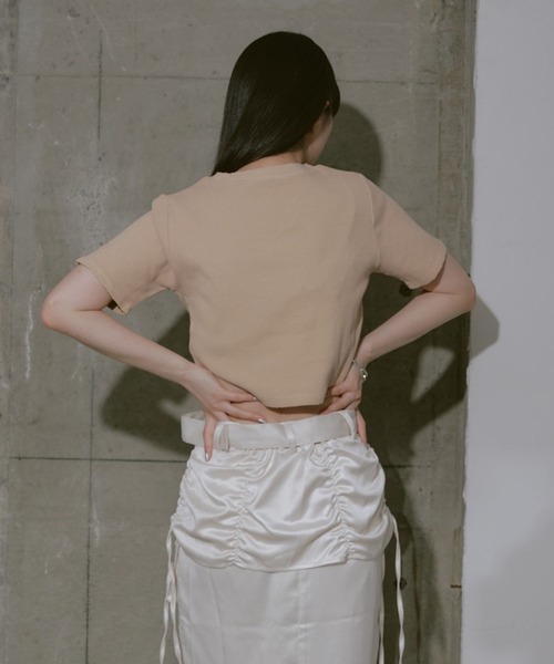 RAY CASSIN(レイカズン)の「コンパクトピグメントダメージT(Tシャツ/カットソー・レディース・ベージュ/ブラック/ブルー/ホワイト/ピンク・FREE)」の14枚目の写真