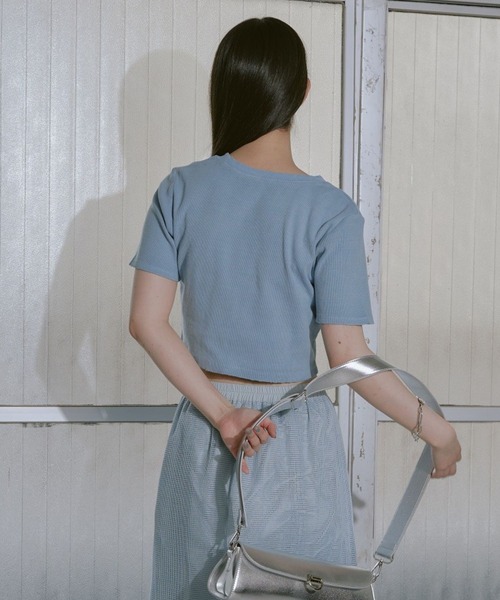RAY CASSIN(レイカズン)の「コンパクトピグメントダメージT(Tシャツ/カットソー・レディース・ベージュ/ブラック/ブルー/ホワイト/ピンク・FREE)」の20枚目の写真