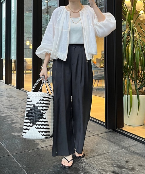 DouDou（ドゥドゥ）の「リネンバルーンブルゾン（ブルゾン・レディース・ブラック/ブラウン/オフホワイト・FREE）」の5枚目の写真