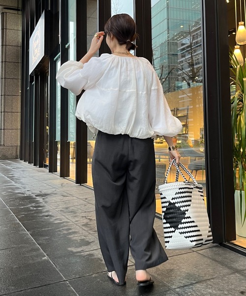 DouDou（ドゥドゥ）の「リネンバルーンブルゾン（ブルゾン・レディース・ブラック/ブラウン/オフホワイト・FREE）」の8枚目の写真