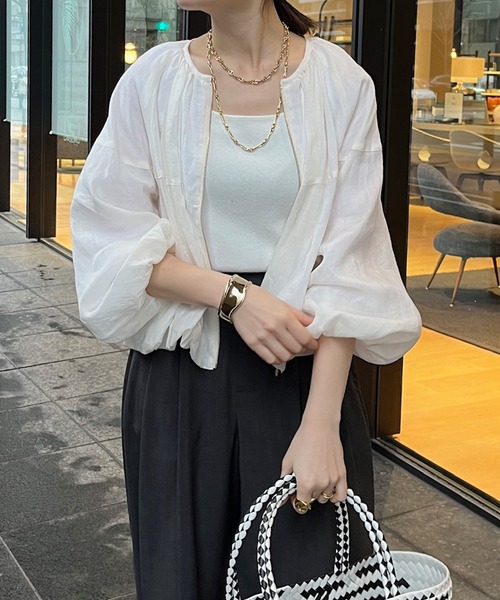 DouDou（ドゥドゥ）の「リネンバルーンブルゾン（ブルゾン・レディース・ブラック/ブラウン/オフホワイト・FREE）」の10枚目の写真