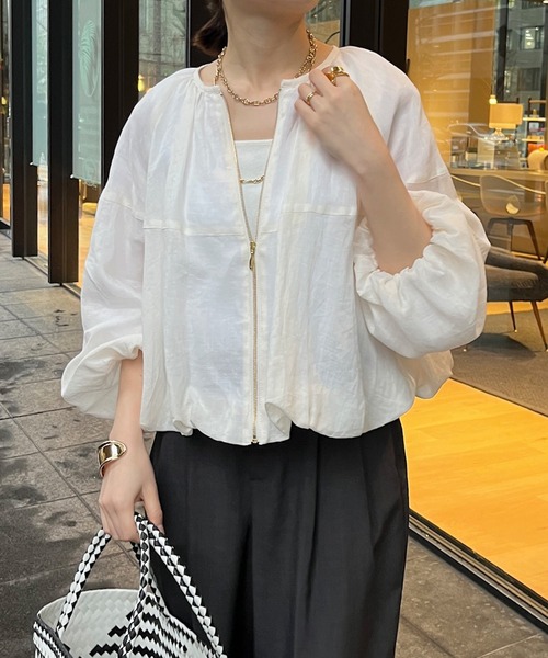 DouDou（ドゥドゥ）の「リネンバルーンブルゾン（ブルゾン・レディース・ブラック/ブラウン/オフホワイト・FREE）」の11枚目の写真