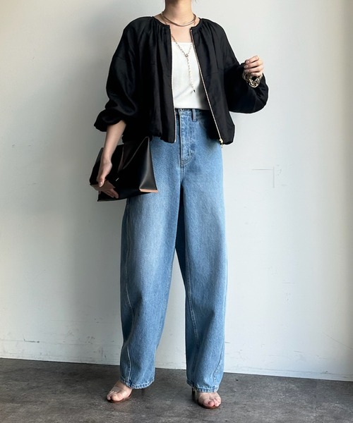 DouDou（ドゥドゥ）の「リネンバルーンブルゾン（ブルゾン・レディース・ブラック/ブラウン/オフホワイト・FREE）」の13枚目の写真