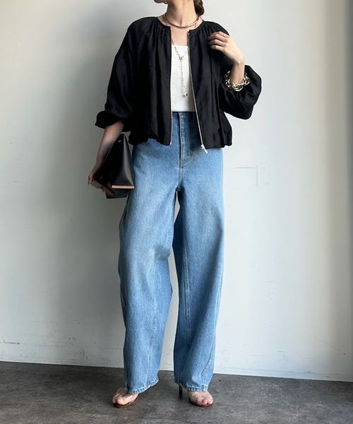 DouDou（ドゥドゥ）の「リネンバルーンブルゾン（ブルゾン・レディース・ブラック/ブラウン/オフホワイト・FREE）」の16枚目の写真