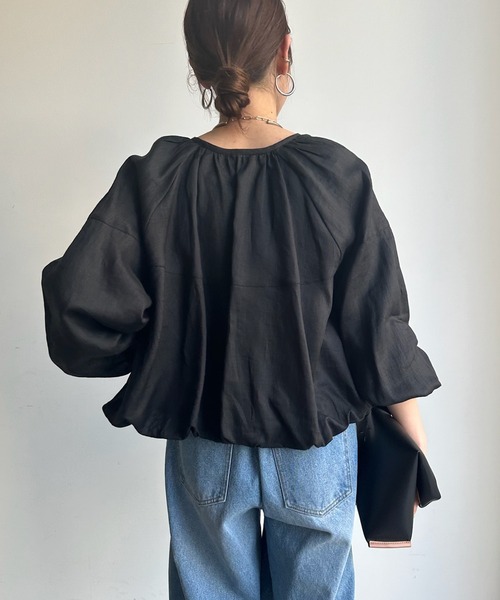 DouDou（ドゥドゥ）の「リネンバルーンブルゾン（ブルゾン・レディース・ブラック/ブラウン/オフホワイト・FREE）」の18枚目の写真