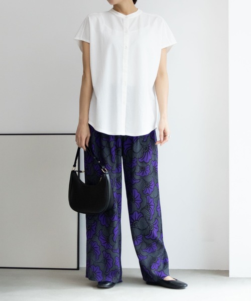 NAVY(ネイビー)の「NAVY サラリ冷感 制菌加工 シャツ見え前あきTシャツ(Tシャツ/カットソー・レディース・チャコールグレー/ブルー系その他/ライトベージュ/オフホワイト・M/L/S/XL)」の5枚目の写真
