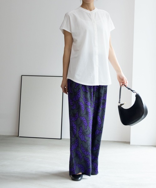 NAVY(ネイビー)の「NAVY サラリ冷感 制菌加工 シャツ見え前あきTシャツ(Tシャツ/カットソー・レディース・チャコールグレー/ブルー系その他/ライトベージュ/オフホワイト・M/L/S/XL)」の6枚目の写真