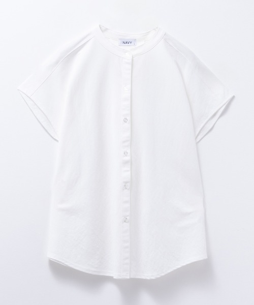NAVY(ネイビー)の「NAVY サラリ冷感 制菌加工 シャツ見え前あきTシャツ(Tシャツ/カットソー・レディース・チャコールグレー/ブルー系その他/ライトベージュ/オフホワイト・M/L/S/XL)」の22枚目の写真