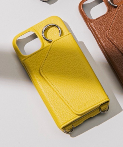 ensemble(皮革ブランド)(アンサンブル)の「ensemble/アンサンブル/PORTE2/ストラップ付きiPhone Case【iPhone14・14Pro・15・15Pro】(スマホケース/カバー・レディース・グレー系その他6/ブラック/グレー系その他3/イエロー/ベージュ・6/7/8/5)」の5枚目の写真