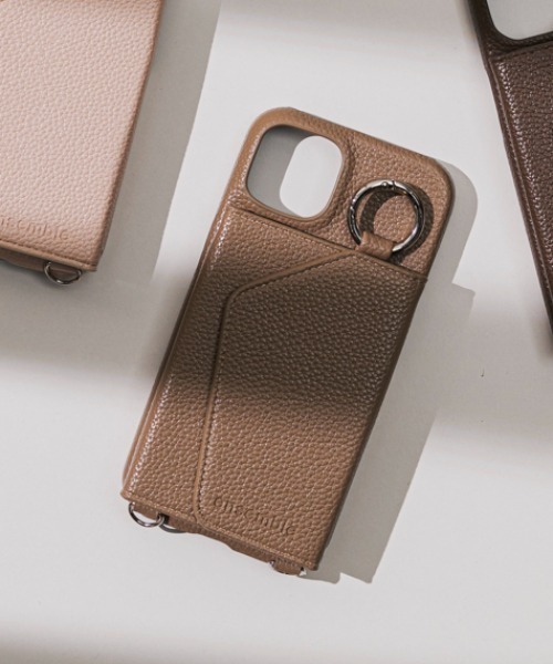ensemble(皮革ブランド)(アンサンブル)の「ensemble/アンサンブル/PORTE2/ストラップ付きiPhone Case【iPhone14・14Pro・15・15Pro】(スマホケース/カバー・レディース・グレー系その他6/ブラック/グレー系その他3/イエロー/ベージュ・6/7/8/5)」の3枚目の写真