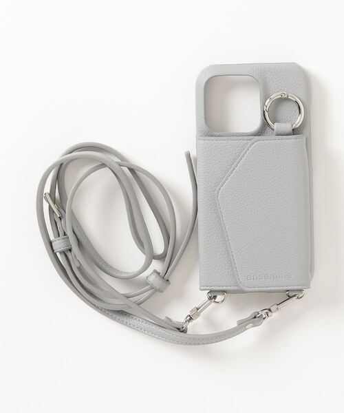 ensemble(皮革ブランド)(アンサンブル)の「ensemble/アンサンブル/PORTE2/ストラップ付きiPhone Case【iPhone14・14Pro・15・15Pro】(スマホケース/カバー・レディース・グレー系その他6/ブラック/グレー系その他3/イエロー/ベージュ・6/7/8/5)」の9枚目の写真