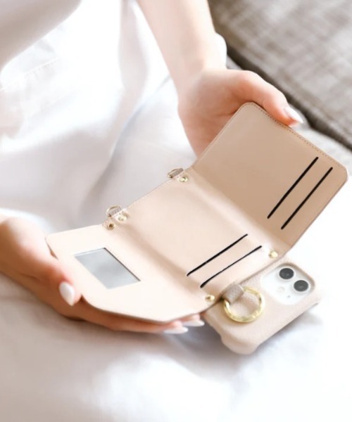 ensemble(皮革ブランド)(アンサンブル)の「ensemble/アンサンブル/PORTE2/ストラップ付きiPhone Case【iPhone14・14Pro・15・15Pro】(スマホケース/カバー・レディース・グレー系その他6/ブラック/グレー系その他3/イエロー/ベージュ・6/7/8/5)」の15枚目の写真