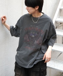 ヴィンテージライク ピグメント加工 アメカジ風 レトロプリント アソートロックTシャツ カットソー ユニセックス【Confirm】