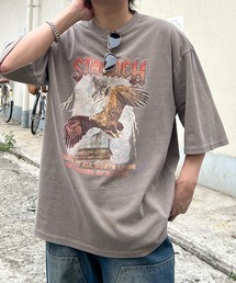 ヴィンテージライク ピグメント加工 アメカジ風 レトロプリント アソートロックTシャツ カットソー ユニセックス【Confirm】