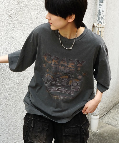 レア vintage ヴィンテージ ビッグTシャツ hooked セール】25SS ヴィンテージライク ピグメント加工 アメカジ風