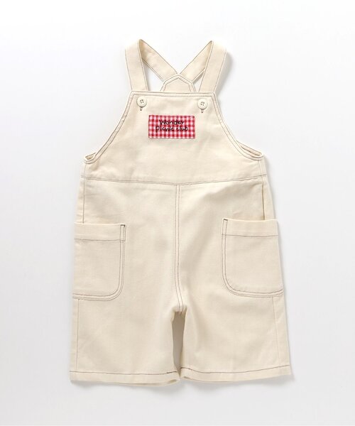 apres les cours（アプレレクール）の「ゆったりサロペット（サロペット/オーバーオール・キッズ・アイボリー/サックスブルー・110/100/120）」の2枚目の写真