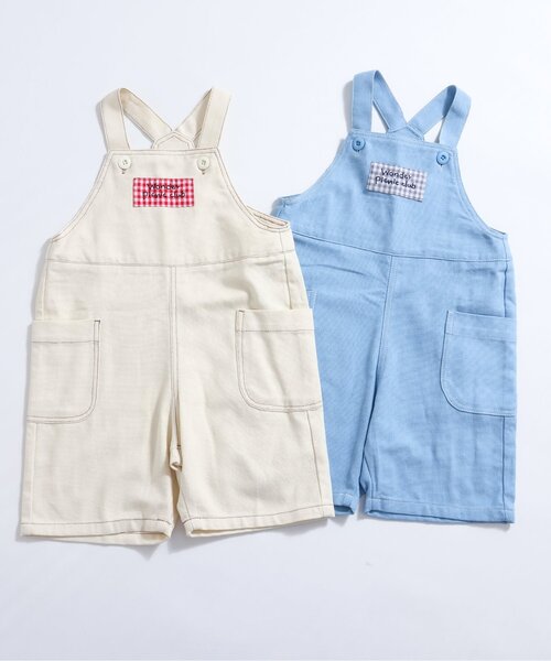 apres les cours（アプレレクール）の「ゆったりサロペット（サロペット/オーバーオール・キッズ・アイボリー/サックスブルー・110/100/120）」の17枚目の写真