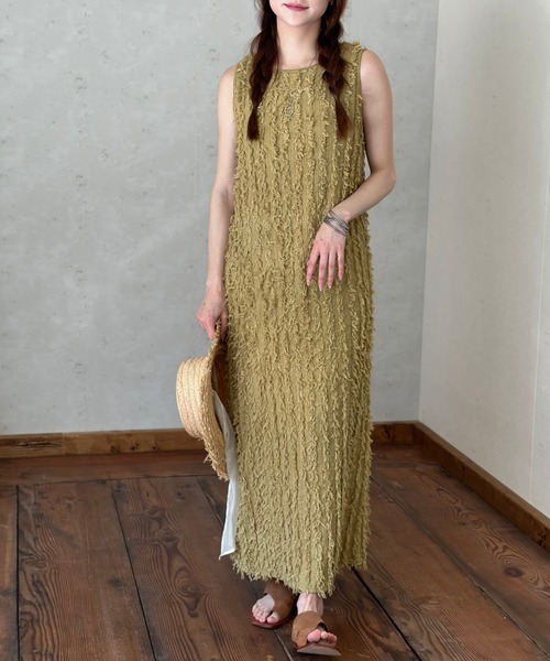 Per sist ence（パーシエンス）の「カットフリンジノースリワンピース（ワンピース・レディース・ブラウン/キャメル/アイボリー/ブラック・FREE）」の14枚目の写真