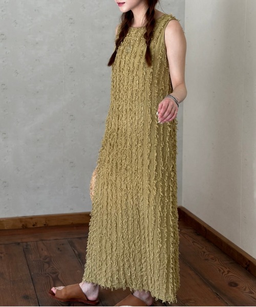 Per sist ence（パーシエンス）の「カットフリンジノースリワンピース（ワンピース・レディース・ブラウン/キャメル/アイボリー/ブラック・FREE）」の16枚目の写真