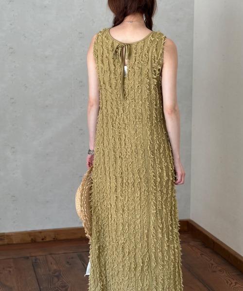 Per sist ence（パーシエンス）の「カットフリンジノースリワンピース（ワンピース・レディース・ブラウン/キャメル/アイボリー/ブラック・FREE）」の7枚目の写真