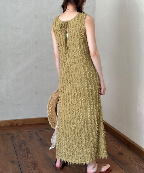 Per sist ence（パーシエンス）の「カットフリンジノースリワンピース（ワンピース・レディース・ブラウン/キャメル/アイボリー/ブラック・FREE）」の8枚目の写真