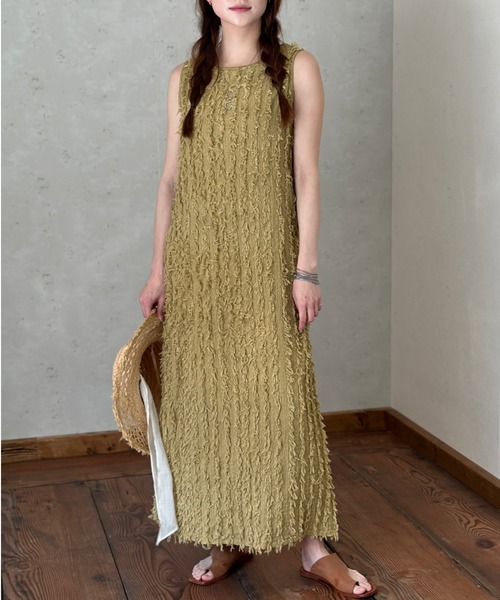 Per sist ence（パーシエンス）の「カットフリンジノースリワンピース（ワンピース・レディース・ブラウン/キャメル/アイボリー/ブラック・FREE）」の10枚目の写真