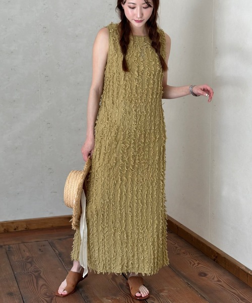 Per sist ence（パーシエンス）の「カットフリンジノースリワンピース（ワンピース・レディース・ブラウン/キャメル/アイボリー/ブラック・FREE）」の11枚目の写真