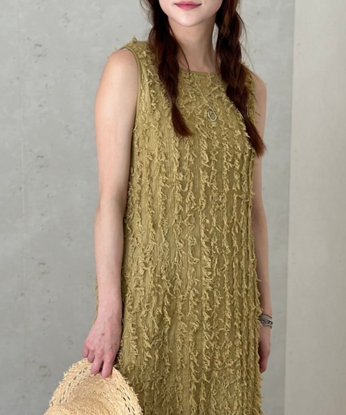 Per sist ence（パーシエンス）の「カットフリンジノースリワンピース（ワンピース・レディース・ブラウン/キャメル/アイボリー/ブラック・FREE）」の12枚目の写真