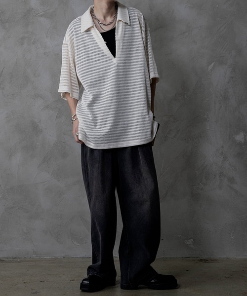 希少S.美品.麻☆フランク＆アイリーン BALLY スキッパーシャツ ストライプ フランク&アイリーン ストライプシャツ グレー XS スキッパー