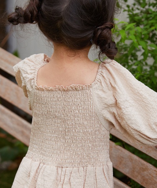 riziere（リジェール）の「パフスリーブシャーリングオールインワン（つなぎ/オールインワン・キッズ・ライトベージュ/ラベンダー・90/100/110/120/130/140/150）」の18枚目の写真