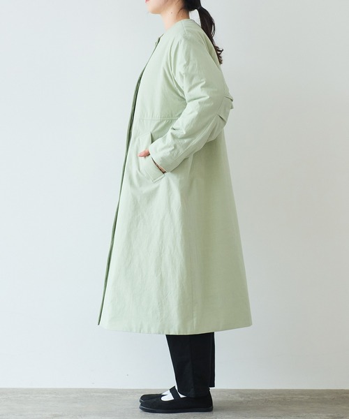 bulle de savon（ビュルデサボン）の「evodown　ノーカラーコート（ダウンジャケット/コート・レディース・カーキ/ネイビー/ホワイト・FREE）」の21枚目の写真