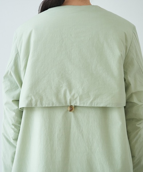 bulle de savon（ビュルデサボン）の「evodown　ノーカラーコート（ダウンジャケット/コート・レディース・カーキ/ネイビー/ホワイト・FREE）」の11枚目の写真