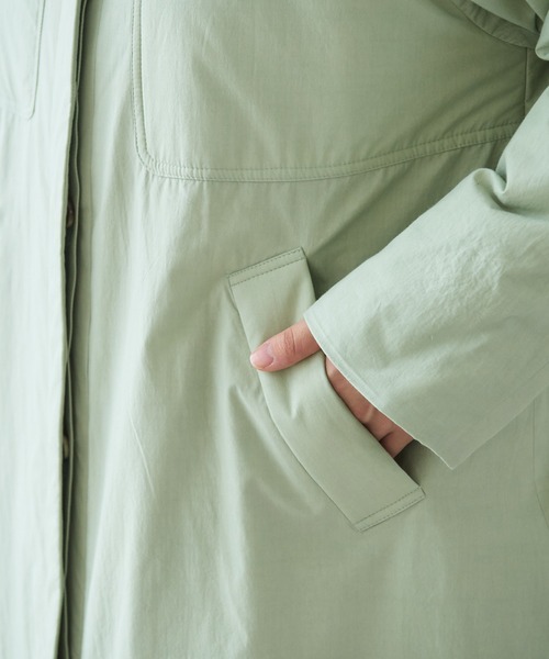 bulle de savon（ビュルデサボン）の「evodown　ノーカラーコート（ダウンジャケット/コート・レディース・カーキ/ネイビー/ホワイト・FREE）」の13枚目の写真