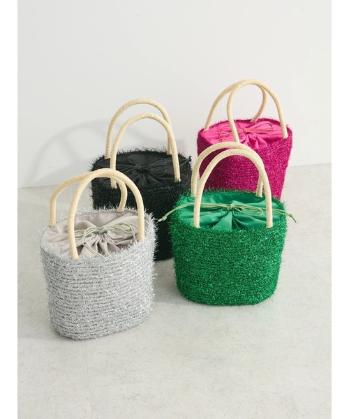 Green　Parks（グリーンパークス）の「・シャイニーミニバッグ（ハンドバッグ・レディース・ブラック/ピンク/シルバー/グリーン・FREE）」の5枚目の写真