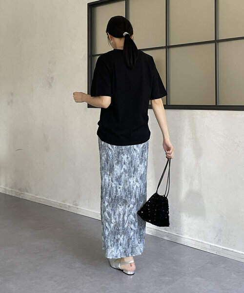 Thevon（ゼボン）の「ニュアンス柄プリーツナロースカート（スカート・レディース・グレー/カーキ/ベージュ・FREE）」の10枚目の写真