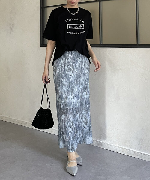 Thevon（ゼボン）の「ニュアンス柄プリーツナロースカート（スカート・レディース・グレー/カーキ/ベージュ・FREE）」の11枚目の写真