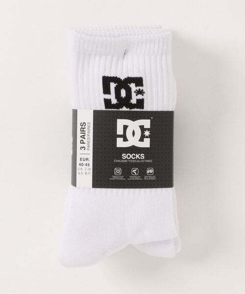 DC SHOES(ディーシーシューズ)の「SPP DC CREW 3PK/DC3Pソックス・靴下(ソックス/靴下・メンズ・ホワイト/ブラック・FREE)」の1枚目の写真