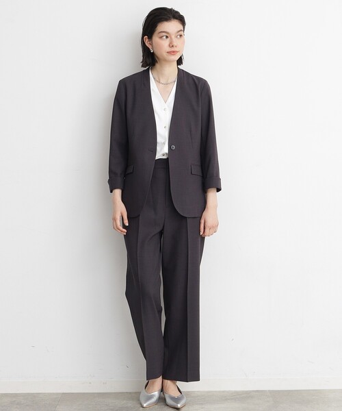 THE SHOP TK (ザ ショップ ティーケー )の「◆【イージーケア/洗濯機OK】美脚スラックスワイドパンツ(その他パンツ・レディース・オフホワイト/チャコールグレー・12/13)」の6枚目の写真