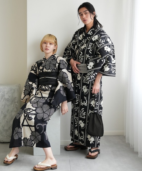 浴衣オーダーページ☆ ゆかた 注染 傘と月下美人 深緑（お取り寄せ品） | 浴衣 | やまと