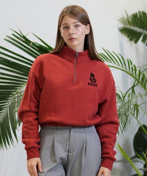 RVCA（ルーカ）の「RVCA/ルーカ ハーフジップ トレーナー BE044-009（スウェット・レディース・ホワイト/バーガンディー/ブラック・S/M）」の7枚目の写真