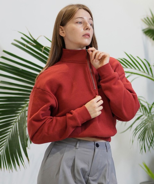 RVCA（ルーカ）の「RVCA/ルーカ ハーフジップ トレーナー BE044-009（スウェット・レディース・ホワイト/バーガンディー/ブラック・S/M）」の8枚目の写真