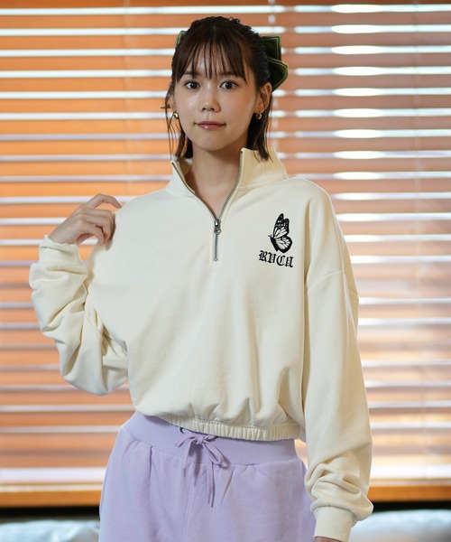 RVCA（ルーカ）の「RVCA/ルーカ ハーフジップ トレーナー BE044-009（スウェット・レディース・ホワイト/バーガンディー/ブラック・S/M）」の16枚目の写真