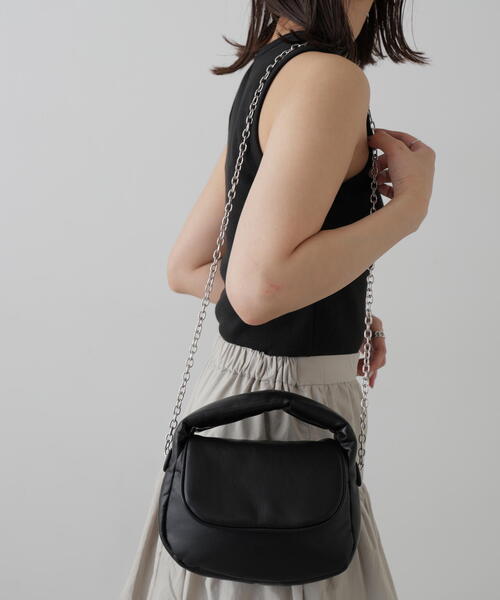 FREE'S MART（フリーズマート）の「◆パフバッグ（ショルダーバッグ・レディース・ライトグリーン/ブラック・ﾌﾘ-）」の6枚目の写真