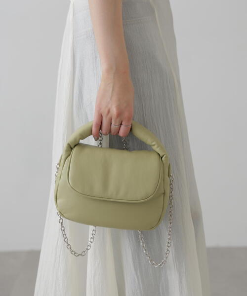 FREE'S MART（フリーズマート）の「◆パフバッグ（ショルダーバッグ・レディース・ライトグリーン/ブラック・ﾌﾘ-）」の19枚目の写真