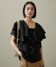 SALON adam et rope' | ラッフルカラーフレアスリーブブラウス(シャツ/ブラウス)