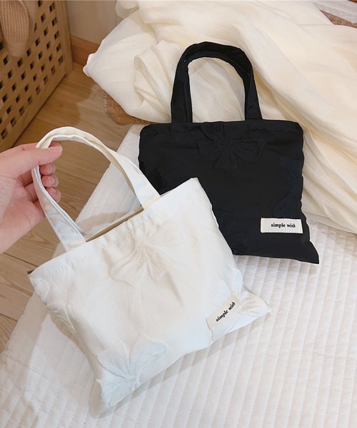TONE SELECT GOODS(トーンセレクトグッズ)の「Liaa/リボン ミニトートバッグ A18361(トートバッグ・レディース・ホワイト/ブラック/ピンク/イエロー・FREE)」の7枚目の写真