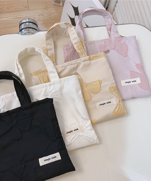TONE SELECT GOODS(トーンセレクトグッズ)の「Liaa/リボン ミニトートバッグ A18361(トートバッグ・レディース・ホワイト/ブラック/ピンク/イエロー・FREE)」の9枚目の写真