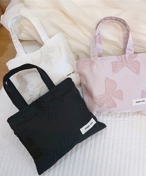 TONE SELECT GOODS(トーンセレクトグッズ)の「Liaa/リボン ミニトートバッグ A18361(トートバッグ・レディース・ホワイト/ブラック/ピンク/イエロー・FREE)」の10枚目の写真