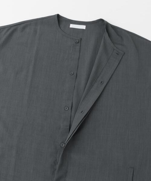 SENSE OF PLACE by URBAN RESEARCH(センスオブプレイスバイアーバンリサーチ)の「ノーカラールーズシャツ(5分袖)(シャツ/ブラウス・メンズ・ブラック/チャコールグレー・LARGE/MEDIUM)」の19枚目の写真